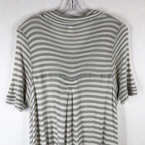 We the Free People‎ Small Tunic Striped Henley Top Gray White Knit Pearl 407 - Picture 7 of 10